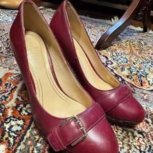 Women's Burgundy Leather Heels